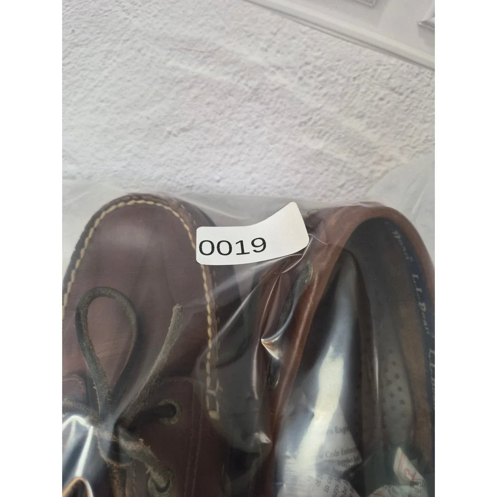 LL Bean Casco Bay Boat Shoes Mens 10 D Brown Leather 2-Eye Loafers 0WC62